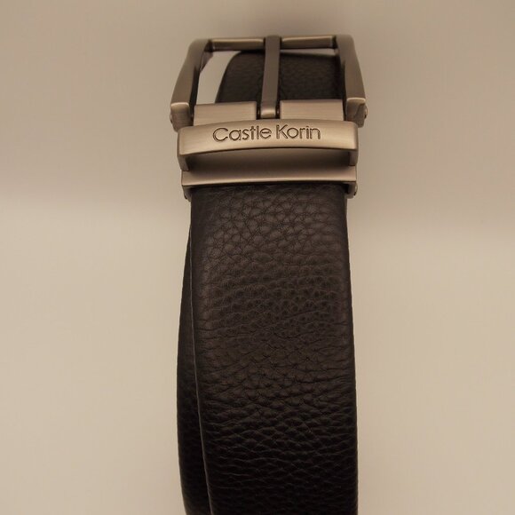 NWT-Men's Casual Black Cowhide Belt with Alloy Buckle Size 44 - Picture 1 of 4